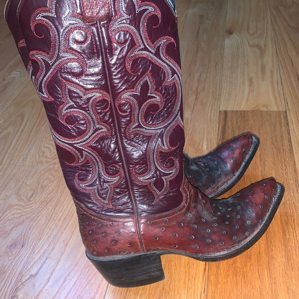 11” Womens Ostrich Leather Cowboy Boot - Champion Attitude